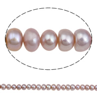 Button Cultured Freshwater Pearl Beads, natural, purple, 5-6mm Approx 0.8mm Approx 15 Inch 