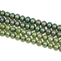 Button Cultured Freshwater Pearl Beads 6-7mm Approx 0.8mm Approx 15 Inch 