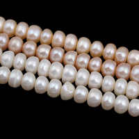 Perlas Botón Freshwater , Perlas cultivadas de agua dulce, natural, más colores para la opción, 6-7mm, agujero:aproximado 0.8mm, longitud:aproximado 14.5 Inch, Vendido por Sarta