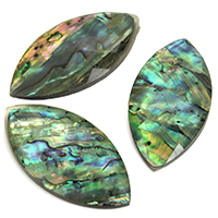 Shell Jewelry Cabochon, Abalone Shell, with Black Shell, Horse Eye, natural, epoxy gel & flat back & faceted, 20-21x40-41x5-6mm 