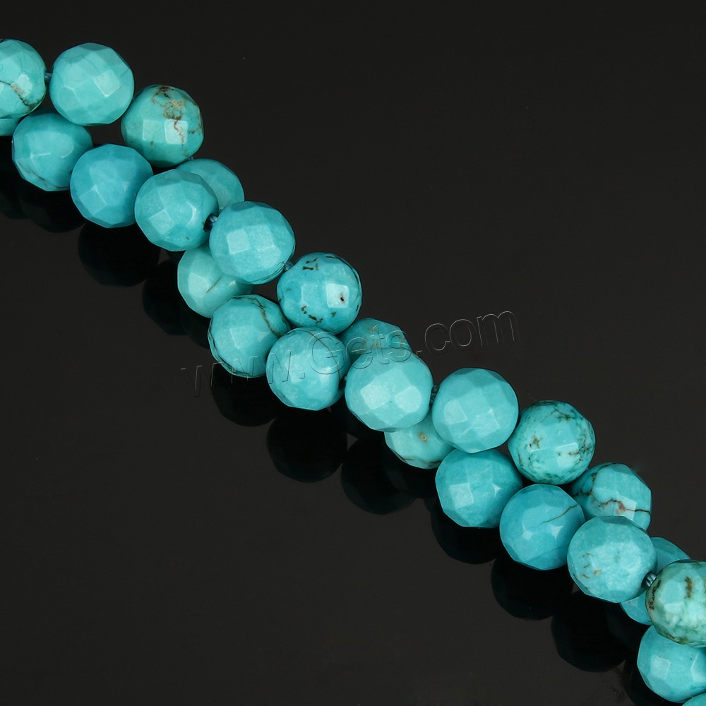 Dyed Natural Turquoise Beads, Dyed Turquoise, Round, more sizes for choice & faceted, green, Hole:Approx 1-1.5mm, Length:Approx 15 Inch, Sold By Strand