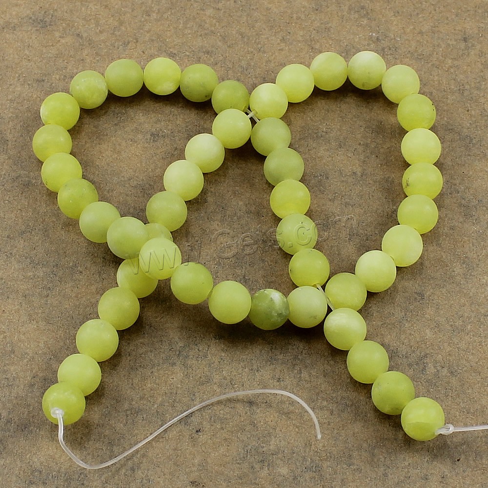 Jade Lemon Bead, Round, natural, different size for choice & frosted, Hole:Approx 1-2mm, Length:Approx 15 Inch, Sold By Strand