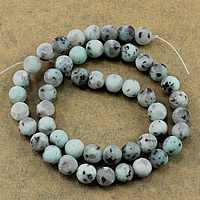 Lotus Jaspis Perlen, Lotos Jaspis, rund, natürlich, verschiedene Größen vorhanden & satiniert, Bohrung:ca. 1-2mm, Länge:ca. 15.5 ZollInch, verkauft von Strang[