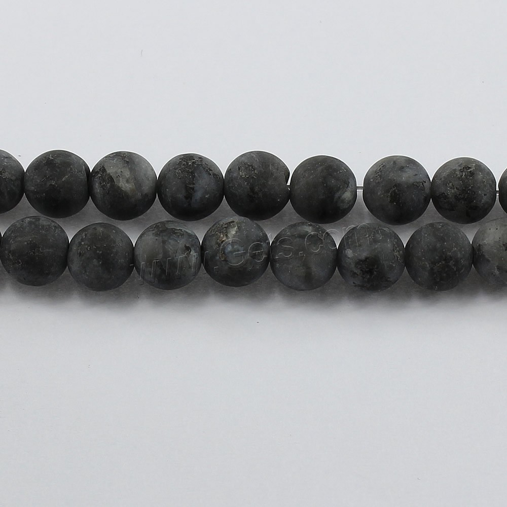 Labradorit Perlen, rund, natürlich, verschiedene Größen vorhanden & satiniert, Bohrung:ca. 1-2mm, Länge:ca. 15.5 ZollInch, verkauft von Strang