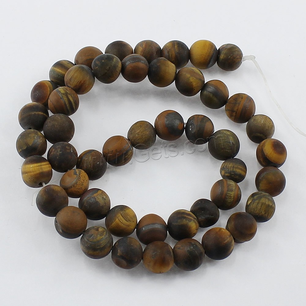 Tiger Eye Beads, Round, natural, different size for choice & frosted, Hole:Approx 1-2mm, Length:Approx 14.5 Inch, Sold By Strand