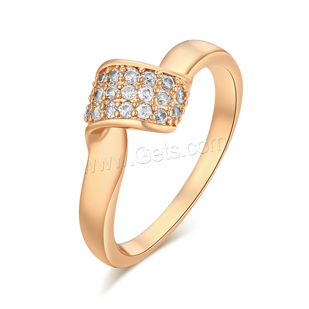 Gets® Finger Ring, Brass, real gold plated, different size for choice & with cubic zirconia, nickel, lead & cadmium free, 9mm, Sold By PC