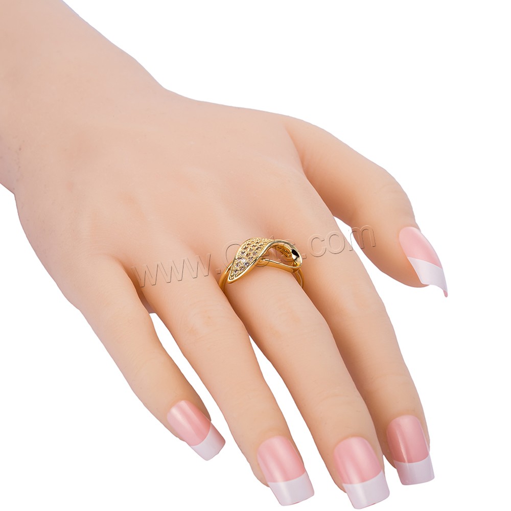 Gets® Finger Ring, Brass, real gold plated, different size for choice & micro pave cubic zirconia, nickel, lead & cadmium free, 11mm, Sold By PC
