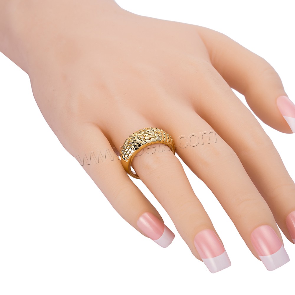 Anillo de dedo de Gets®, metal, chapado en oro real, diverso tamaño para la opción & micro arcilla de zirconia cúbica, libre de níquel, plomo & cadmio, 9mm, Vendido por UD