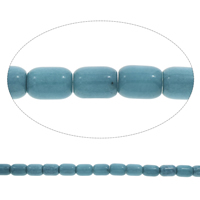 Blauer Achat Perle, Zylinder, verschiedene Größen vorhanden, Bohrung:ca. 1.5mm, Länge:ca. 15 ZollInch, verkauft von Strang