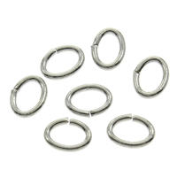 Messing öffnen Sprung Ring, plattiert, keine, frei von Nickel, Blei & Kadmium, 7x5x1mm, Innendurchmesser:ca. 5x3mm, 10000PCs/Tasche, verkauft von Tasche