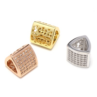 Cubic Zirconia Micro Pave Brass Beads, plated, micro pave cubic zirconia & large hole Approx 4.5mm 