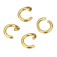 Salto anillo abierto de acero inoxidable, chapado en color dorado, 9x9x1.5mm, Vendido por UD