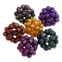 Ball Cluster Cultured Pearl Beads, Freshwater Pearl, Round, mixed colors, 18-24mm 