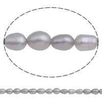 Perlas Arroz Freshwater, Perlas cultivadas de agua dulce, gris, 4-5mm, agujero:aproximado 0.8mm, longitud:aproximado 15 Inch, Vendido por Sarta