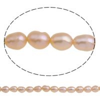 Perlas Arroz Freshwater, Perlas cultivadas de agua dulce, natural, Rosado, 4-5mm, agujero:aproximado 0.8mm, longitud:aproximado 13.5 Inch, Vendido por Sarta