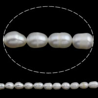 Perlas Arroz Freshwater, Perlas cultivadas de agua dulce, natural, Blanco, 4-5mm, agujero:aproximado 0.8mm, longitud:aproximado 14 Inch, Vendido por Sarta