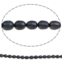 Perlas Arroz Freshwater, Perlas cultivadas de agua dulce, azul, 7-8mm, agujero:aproximado 0.8mm, longitud:aproximado 15 Inch, Vendido por Sarta