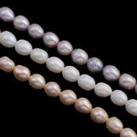 Perlas Arroz Freshwater, Perlas cultivadas de agua dulce, natural, más colores para la opción, 8-9mm, agujero:aproximado 0.8mm, longitud:aproximado 15 Inch, Vendido por Sarta