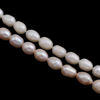 Perlas Arroz Freshwater, Perlas cultivadas de agua dulce, natural, más colores para la opción, 9-10mm, agujero:aproximado 0.8mm, longitud:aproximado 14.5 Inch, Vendido por Sarta