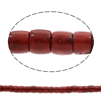 Natürliche Korallen Perlen, Trommel, rot, 12x17mm-14x19mm, Bohrung:ca. 1mm, Länge:ca. 15.5 ZollInch, ca. 28PCs/Strang, verkauft von Strang