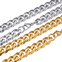 Collar de cadena de acero inoxidable, chapado, cadenilla, más colores para la opción, 13x11x3.5mm, longitud:aproximado 24 Inch, Vendido por Sarta