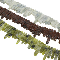 Gemischte Edelstein Perlen, Klumpen, verschiedenen Materialien für die Wahl, 6x20mm-7x45mm, Bohrung:ca. 1.5mm, Länge:ca. 13.5 ZollInch, ca. 45PCs/Strang, verkauft von Strang