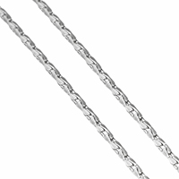Stainless Steel Boston Chain, original color, 1mm 