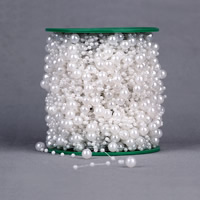 Mode Perlen Strang, ABS-Kunststoff-Perlen, mit Kunststoffspule, rund, weiß, 3mm, 8mm, 60m/Spule, verkauft von Spule