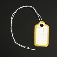 Schmuck Preisschild, Papier, mit Baumwolle, Rechteck, Golddruck, 12.5x23x0.3mm, 500PCs/Tasche, verkauft von Tasche
