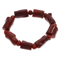 Natürliche Korallen Armbänder, rot, 17x16mm-22x15x12mm, Länge:ca. 7 ZollInch, verkauft von Strang