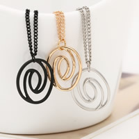 Zinc Alloy Iron Chain Necklace, with iron chain, with 5cm extender chain, Flat Oval, plated, twist oval chain lead & cadmium free Approx 17.7 Inch 