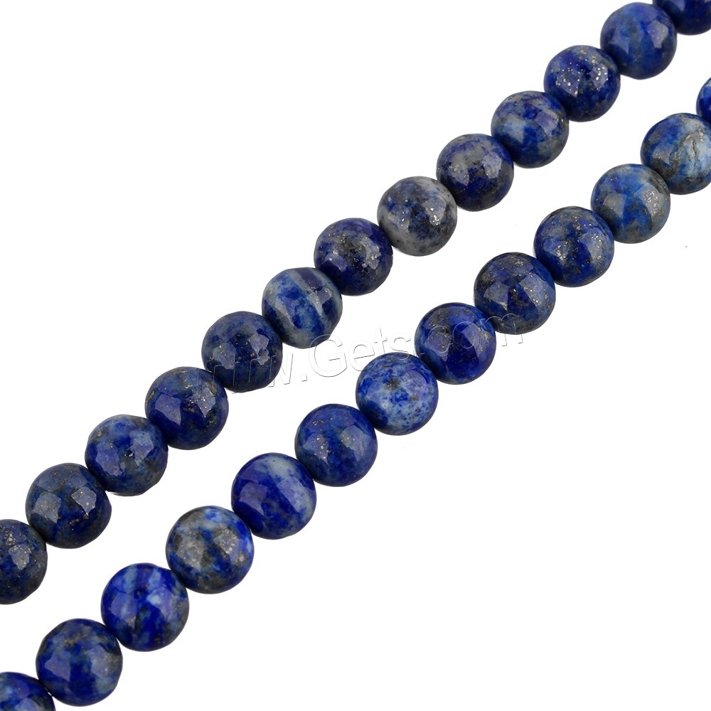 Perles de pierre lasurite naturelles, lapis lazuli naturel, Rond, normes différentes pour le choix, grade A, Longueur:Environ 15.5 pouce, Vendu par brin