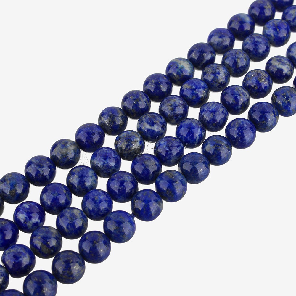 Natural Lapis Lazuli Beads, Round, different size for choice, Grade AA, Length:Approx 15.5 Inch, Sold By Strand