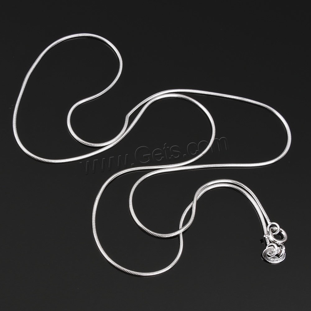 Collar de cadena de plata esterlina, plata de ley 925, longitud diferente para la opción & cadena de la serpiente, 1mm, Vendido por Sarta