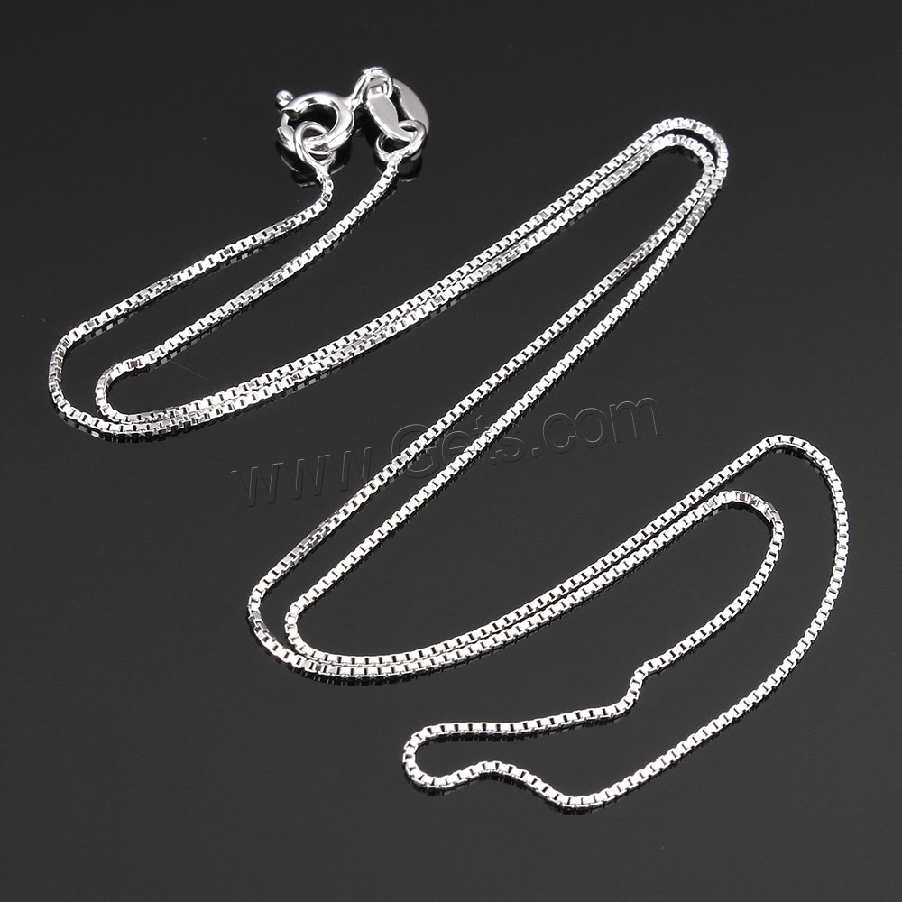 Collar de cadena de plata esterlina, plata de ley 925, longitud diferente para la opción & cadena de caja, 0.6x0.6mm, Vendido por Sarta