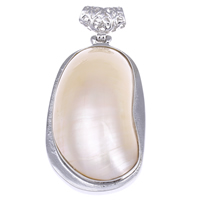 Pink Shell Pendants, Brass, with Pink Shell, platinum color plated, natural, nickel, lead & cadmium free Approx 