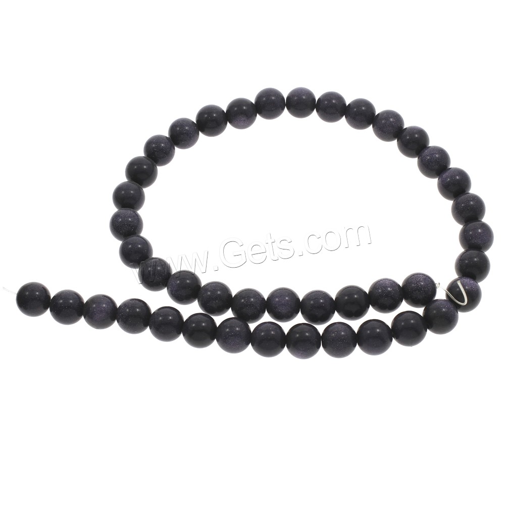 Blue Goldstone Beads, Round, different size for choice, Hole:Approx 1mm, Length:Approx 15 Inch, Sold By Strand