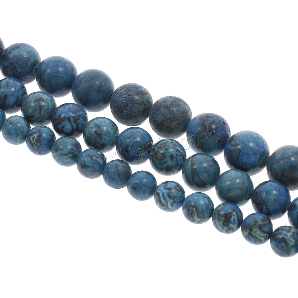 Sodalith Perlen, Sosalith, rund, verschiedene Größen vorhanden, Bohrung:ca. 1mm, Länge:ca. 15 ZollInch, verkauft von Strang