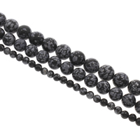 Snowflake Obsidian Bead, Round Approx 1mm Approx 15 Inch 