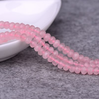 Natürliche Rosenquarz Perlen, Rondell, verschiedene Größen vorhanden & facettierte, Bohrung:ca. 1mm, Länge:ca. 15 ZollInch, verkauft von Strang