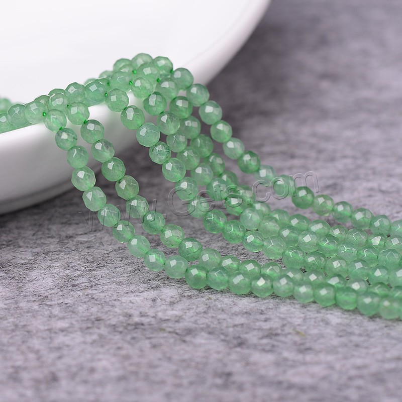 Green Aventurine Bead, Round, natural, different size for choice & faceted, Hole:Approx 1-2mm, Length:Approx 15 Inch, Sold By Strand