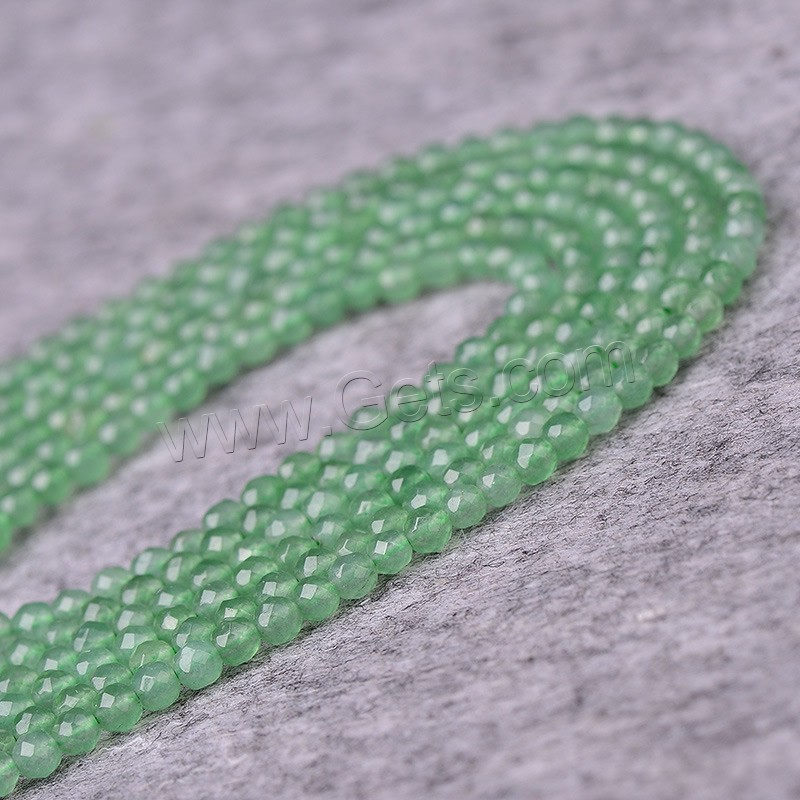 Зеленый авантюрин, Круглая, натуральный, разный размер для выбора & граненый, отверстие:Приблизительно 1-2mm, длина:Приблизительно 15 дюймовый, продается Strand