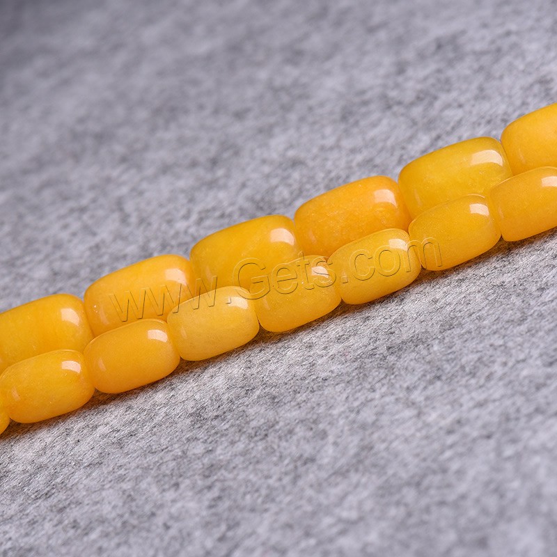 Jade Yellow Bead, Drum, natural, different size for choice, Hole:Approx 1-2mm, Length:Approx 15 Inch, Sold By Strand