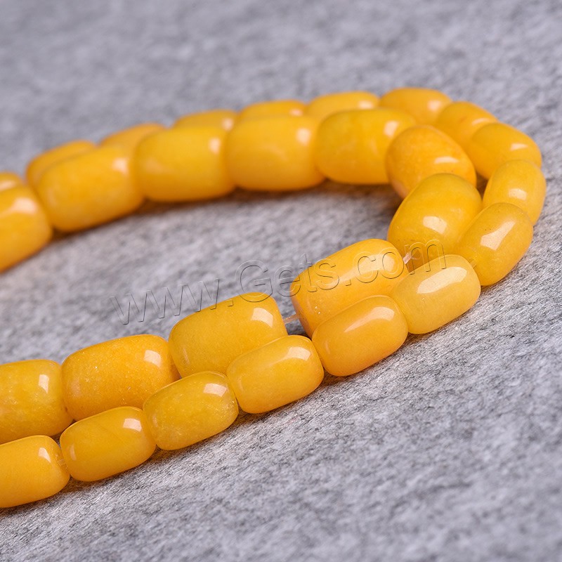 Jade Yellow Bead, Drum, natural, different size for choice, Hole:Approx 1-2mm, Length:Approx 15 Inch, Sold By Strand