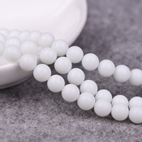 Weiße Porzellan Perlen, rund, natürlich, verschiedene Größen vorhanden, Klasse AA, Bohrung:ca. 1mm, Länge:ca. 15 ZollInch, verkauft von Strang