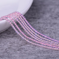 Gemischte Farbe Quarz Perlen, Natürlicher Quarz, rund, natürlich, Kristall-Imitation rosa Opal, 2mm, Bohrung:ca. 0.5mm, Länge:ca. 15 ZollInch, ca. 190PCs/Strang, verkauft von Strang