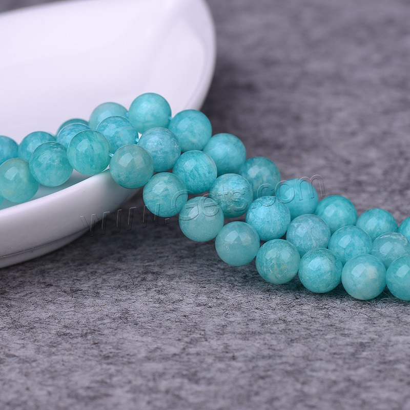 Amazonite Beads, Round, natural, different size for choice, Grade AAAAA, Hole:Approx 1-2mm, Length:Approx 15 Inch, Sold By Strand