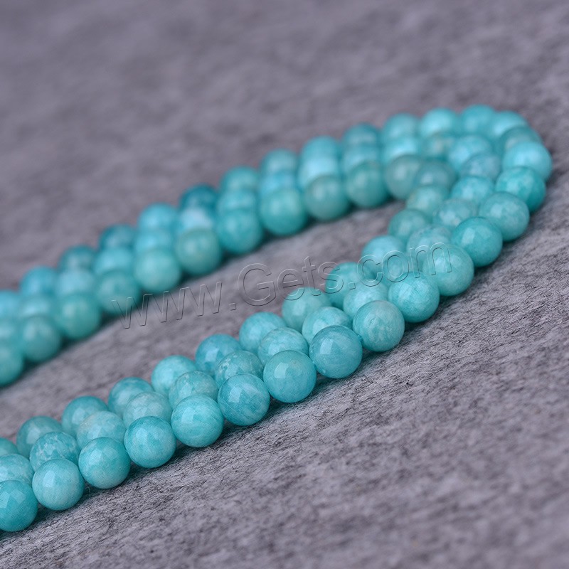 Amazonite Beads, Round, natural, different size for choice, Grade AAAAA, Hole:Approx 1-2mm, Length:Approx 15 Inch, Sold By Strand