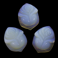 Cabochon opale mer, Opaline, fleur, dos plat - Vendu par PC