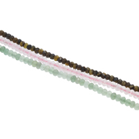 Gemischte Edelstein Perlen, Abakus,Rechenbrett, verschiedenen Materialien für die Wahl & facettierte, 4x3mm, Bohrung:ca. 0.5mm, Länge:ca. 15 ZollInch, ca. 150PCs/Strang, verkauft von Strang